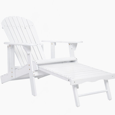Chaise Adirondack au design rustique, bois d'acacia, lattes pliables et traditionnelles pour un confort extérieur