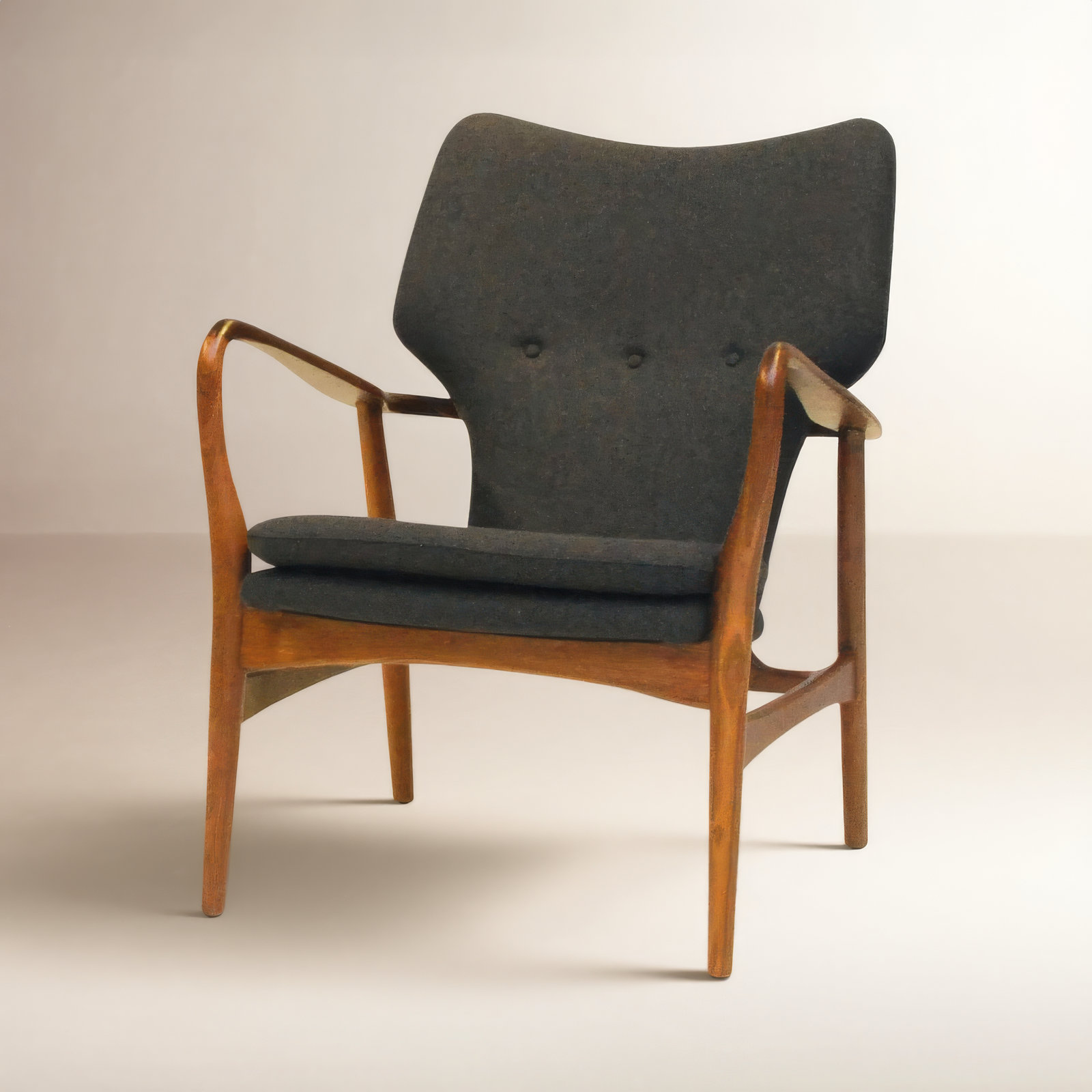 Marlo Genuine Leather Armchair, Gray