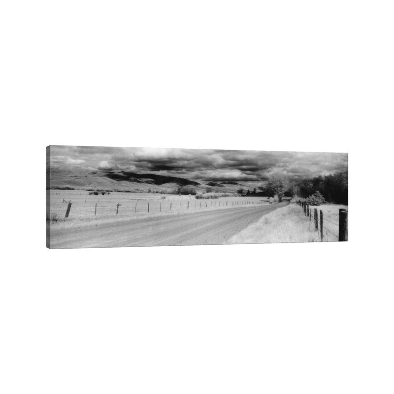 Country Road, Montana, USA by Panoramic Images - Wrapped Canvas Panoramic Print, 30.48 cm H x 91.44 cm W x 1.91 cm D