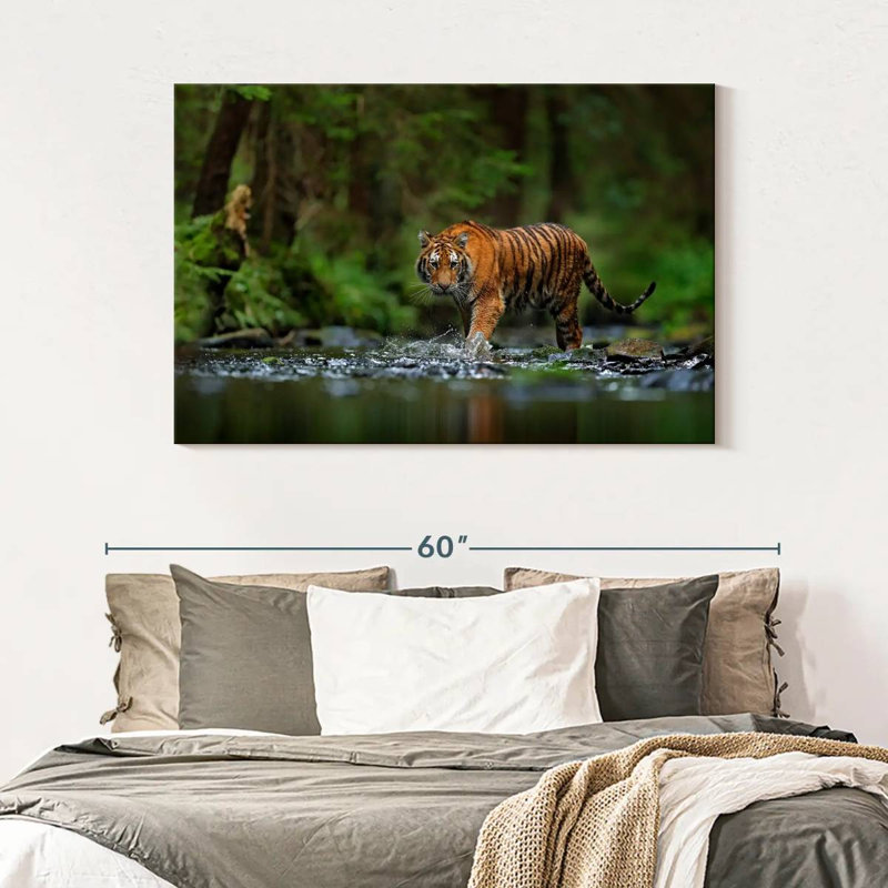 Brampt Tiger In The River, 32" H x 48" W