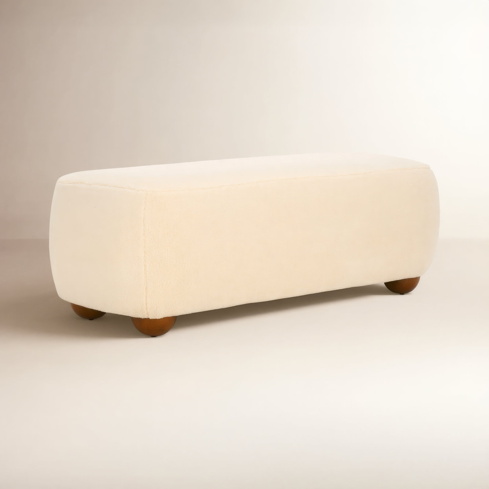 Carrah 49" Ottoman, Chalk Bouclé