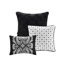 Très grand lit - 7 pièces en coton imprimé noir avec de superbes coussins au motif complexe-125396531-125396532