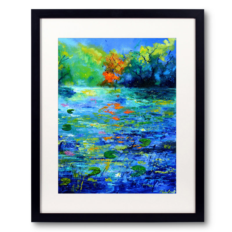 Lumière sur un étang par Pol Ledent, H 21,25 po x l 17,25 po x P 0,875 po