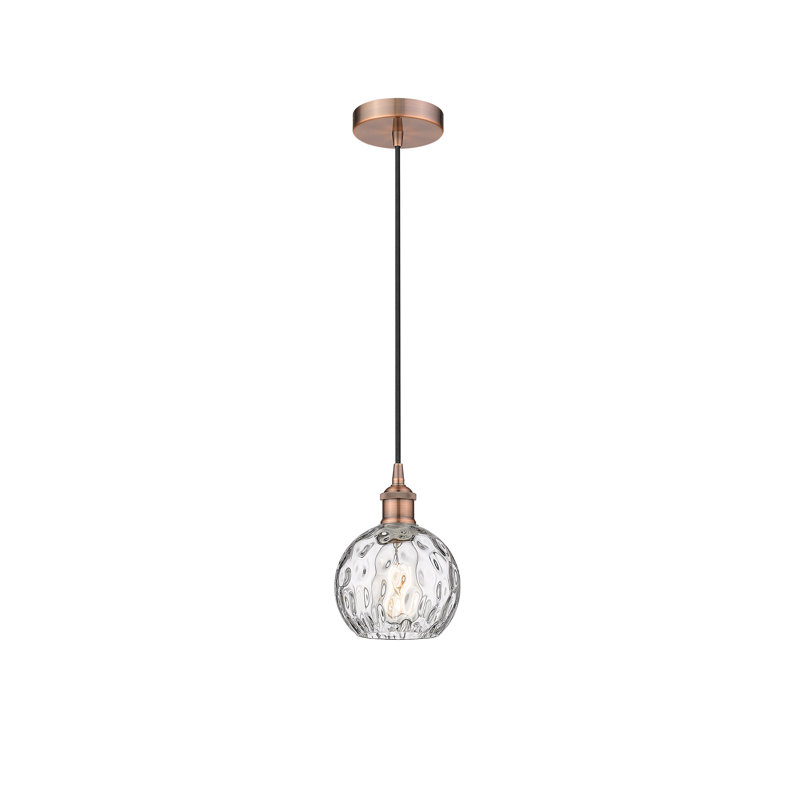 Luminaire suspendu simple à 1 lumière Ralph, H 8,75 po x l 6 po x P 6 po, Cuivre antique