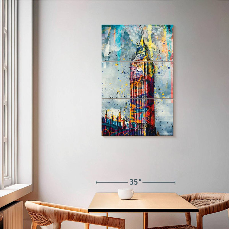 Nicci Big Ben Paint Splash, 57" H x 36" W