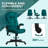 HOMCOM 6 Point Vibrating Massage Office Chair with Heat, Velvet High Back Executive Office Chair with Reclining Backrest, Padded Armrests and Remote, Dark Green-1830625940