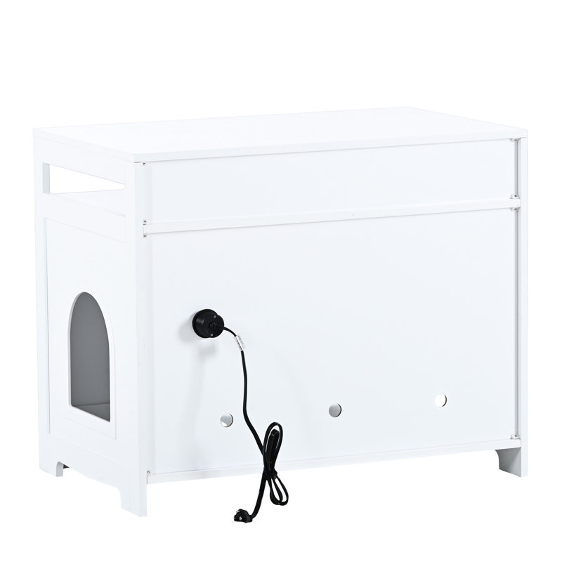 Enceinte de litière pour chat avec 2 portes, fiche cachée et, blanc, pour la détente du chat, l 31,5 po x P 20 po, White