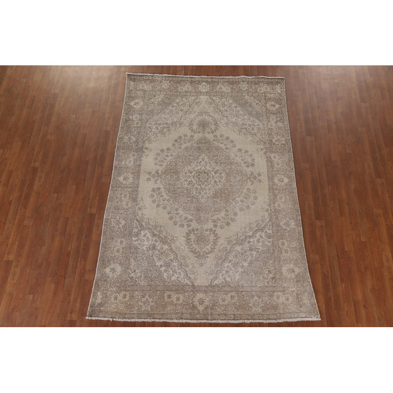 Distressed Wool Traditional Area Rug 6x9