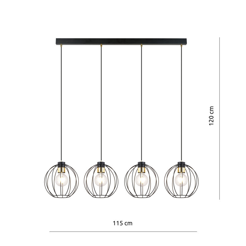 Abraheem 4 - Light Steel Pendant, Black