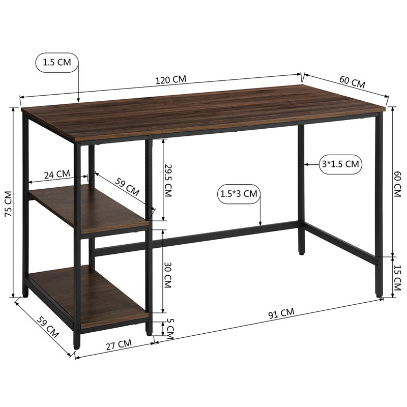 Belle Commercial Use 120Cm W Rectangular Writing Desk