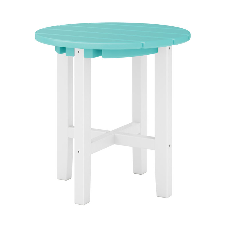 Table d'appoint ronde Iser, Bleu sarcelle Gulf Shores, Destin - blanc