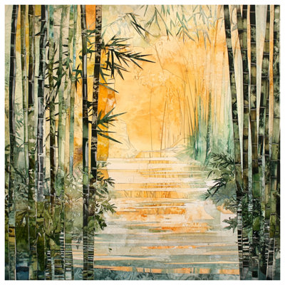 Bamboo Forest Pathway Double Sided Throw Pillows