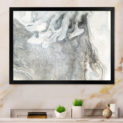 «Wave Art» dans les tons de gris III, impression sur toile