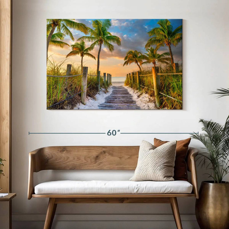 Ravi, plage tropicale, lever de soleil, Key West, Floride, H 32 po x l 48 po