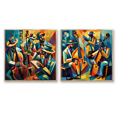 Ensemble de 2 collages carrés Jazz Performance On Stage - Music