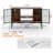 47" Industrial Coffee Bar Cabinet with LED Lights, Power Outlets & Glass Storage, Rustic Brown