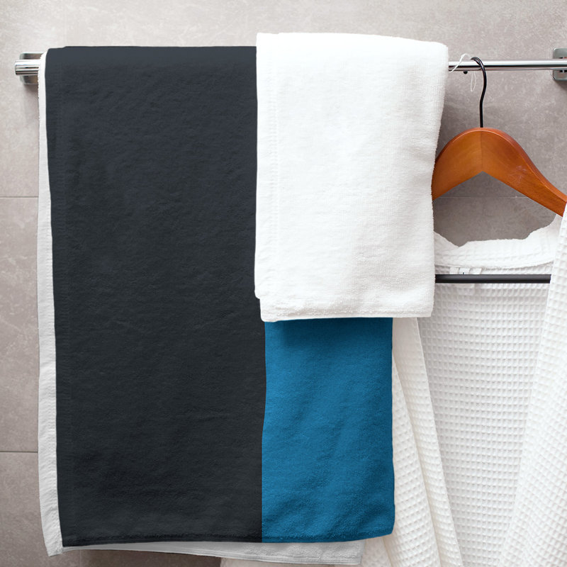 Microfiber Bath Towel, Carolina Football Stripes Black/Blue