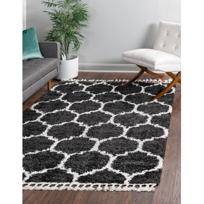 Tapis gris à motif géométrique Mitzy