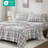 Micro Fleece Grey Plaid Anti-pilling Cozy Fleece 4-Piece Queen Sheet Set-1911113366-1948926394