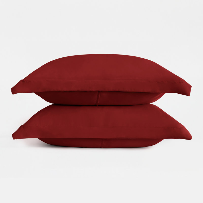 Pillow Shams 2-Pack Microfiber Ultra Soft Bedding, Burgundy, Standard