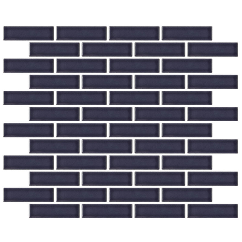 Savvy 11 in. x 12 in. Glossy Porcelain Floor and Wall Tile (13.86 sq. ft./Case), Navy 