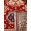 Tapis d'intérieur rectangulaire oriental en soie et laine crème et rouge, noué à la main, fait main-385784174