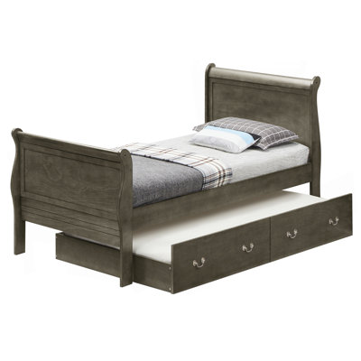 Charming Gray Twin Storage Bed