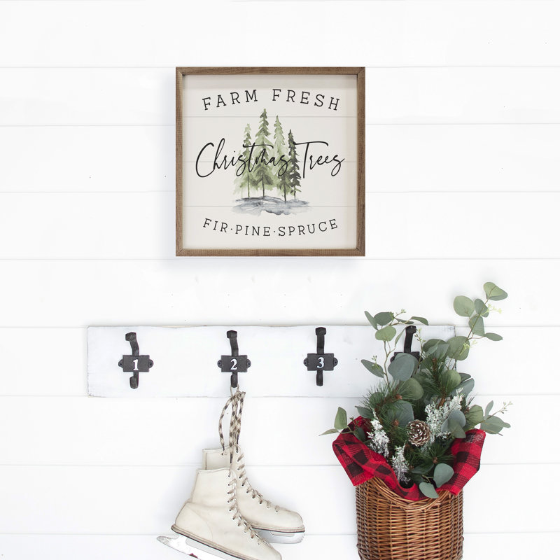 Farm Fresh Christmas Trees - blanc, H 16 po x l 16 po