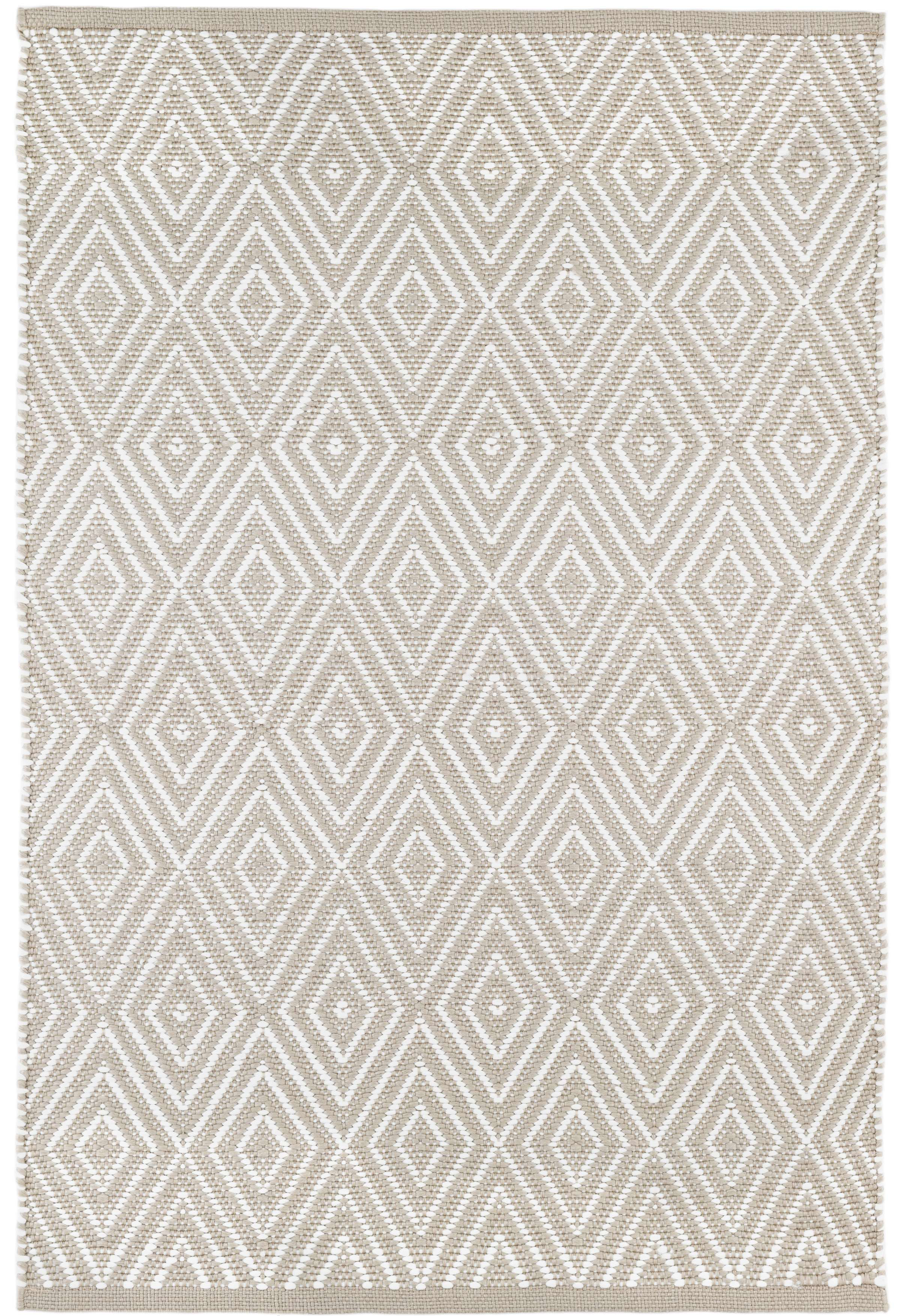 Dash and Albert Rugs Diamond Geometric Handmade Flatweave Platinum/White  Indoor / Outdoor Area Rug & Reviews