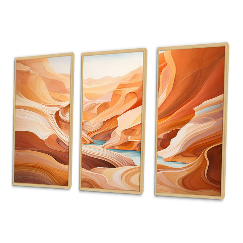 Canyon Antelope liquide Art IV - ensemble de reproduction d'art mural Canyon, Cadre naturel flottant