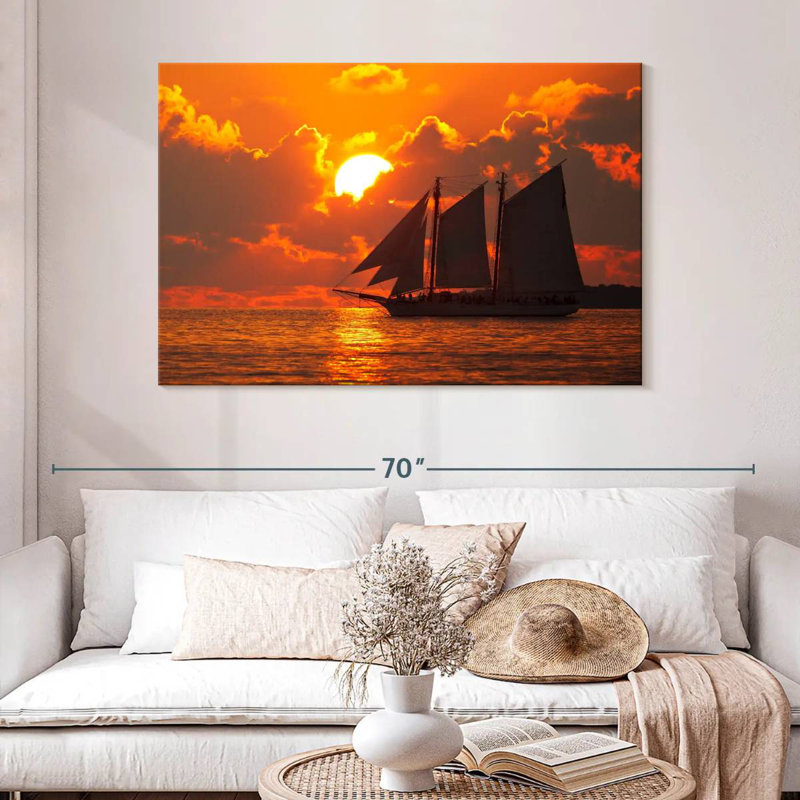 Gillard, Floride, Gillard, coucher de soleil, voilier, H 32 po x l 48 po