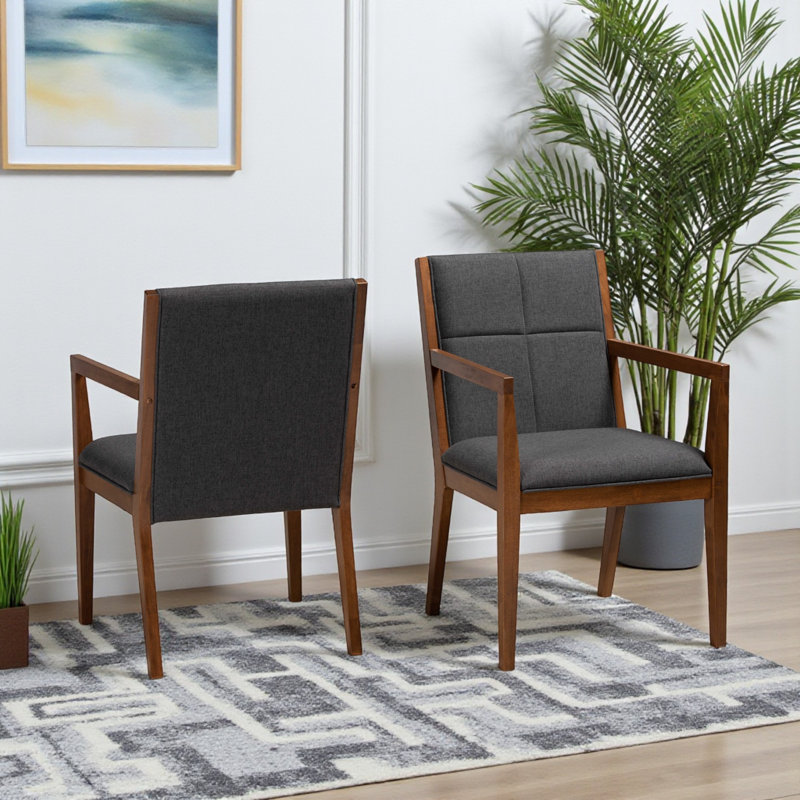 Fauteuil capitonné en polyester de 22,8 po de large Jacksonville, Polyester gris foncé