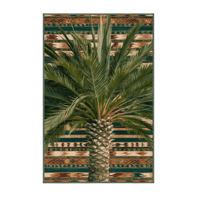 Washable Desert Palm Southwestern Area Rug