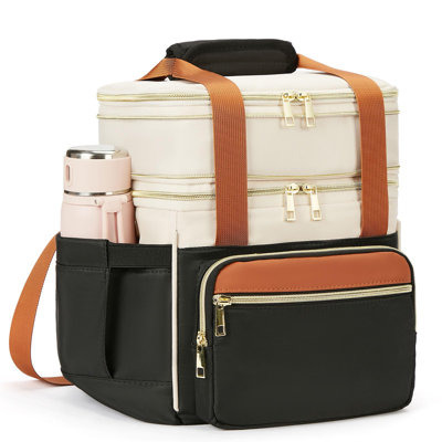 Grande boîte à lunch isotherme 15L, sac à lunch extensible à deux niveaux pour adultes, travail, pique-nique et activités de plein air