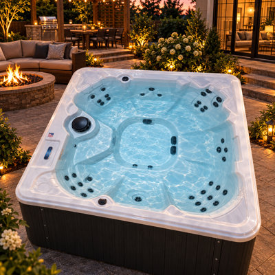 USA Spas Victory 220 Volt 6-Person 43-Jet Acrylic Square Standard Hot Tub with Ozonator