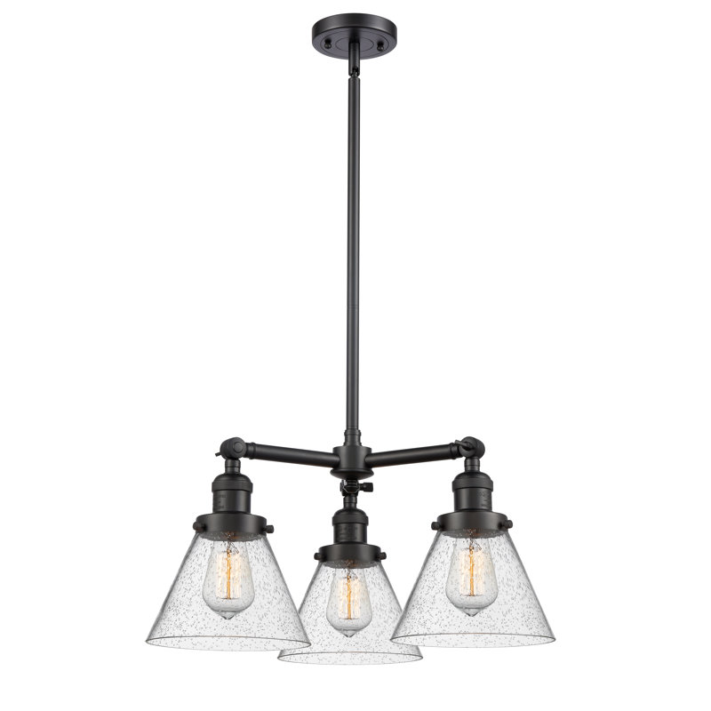Lustre classique/traditionnel à 3 lumières Ellison, H 22 po x l 13 po x P 13 po, Nickel satiné brossé