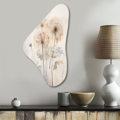 Javed - art mural en forme de pissenlit unique, sculpture murale asymétrique en métal