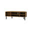 Console multimédia d'angle à six étagères en bois d'acacia massif de 53,94 pouces