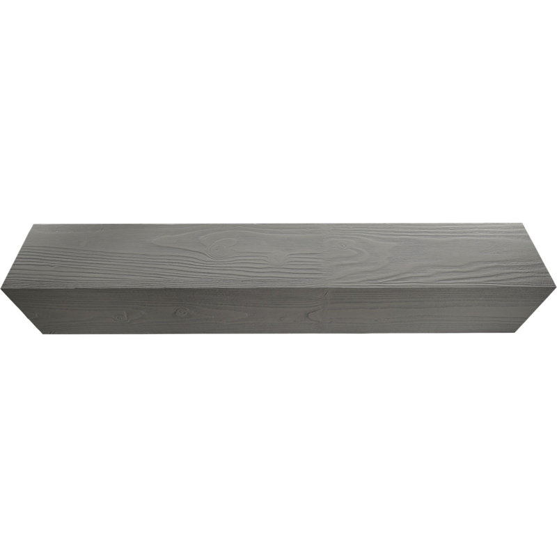 Sandblasted Endurathane Faux Wood 3-Sided Ceiling Beam (U-beam), 4"H x 4"W, Seashell, 14'L