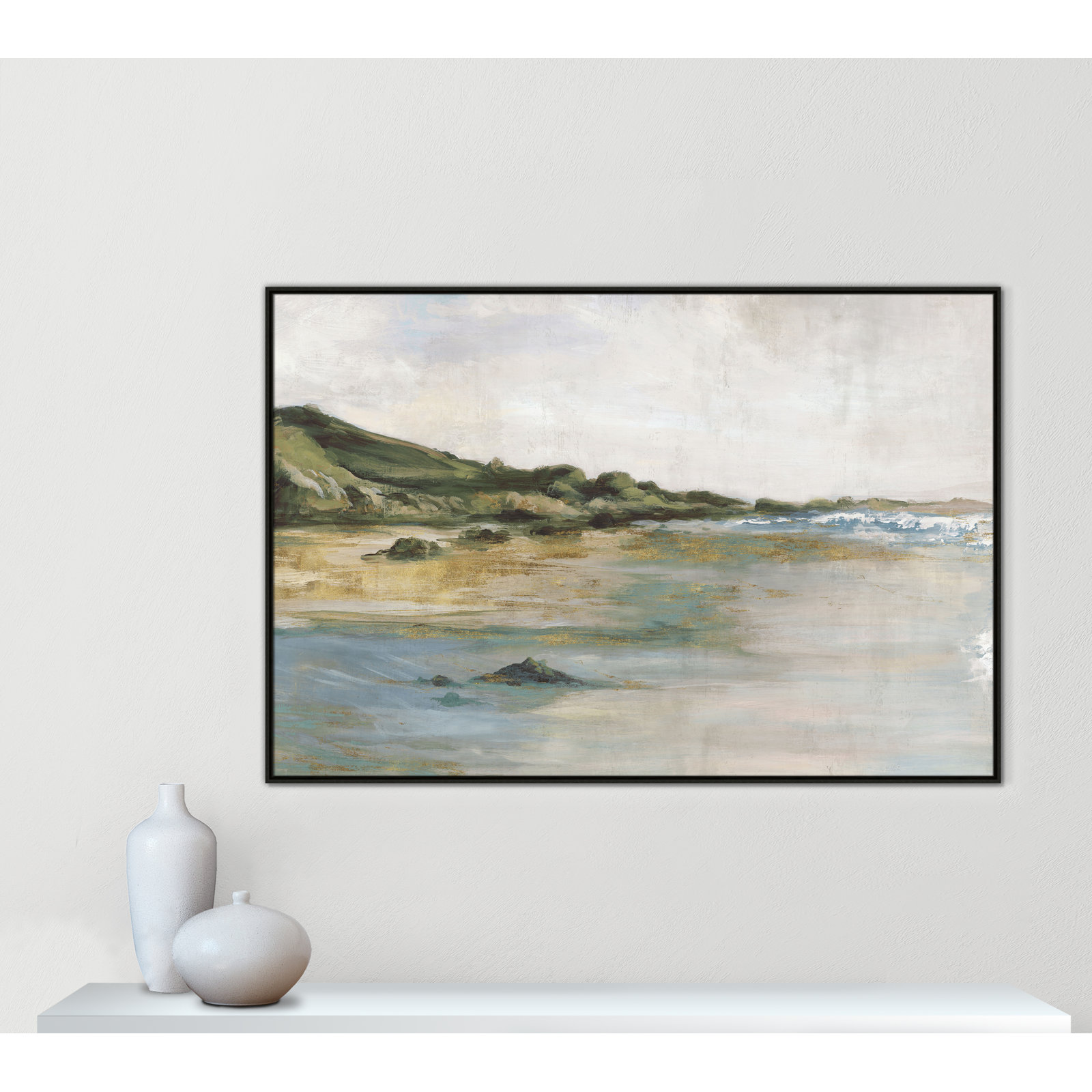Cordoba "Tide's Edge" Print, 41.5" H x 61.5" W, Espresso