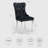 Velvet Fabric Upholstered Dining Chairs Set of 4 with Sliver Legs,Black-477584249-477584247