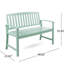 Banc en bois menthe, ajoutant une touche chaleureuse aux espaces intérieurs et extérieurs. Banc au charme irrésistible.