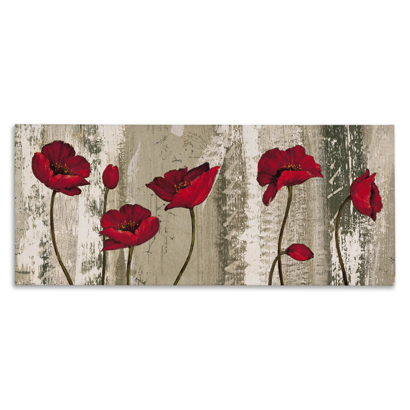 «Red Poppies Blooming», impression sur toile tendue, H 17 po x l 40 po