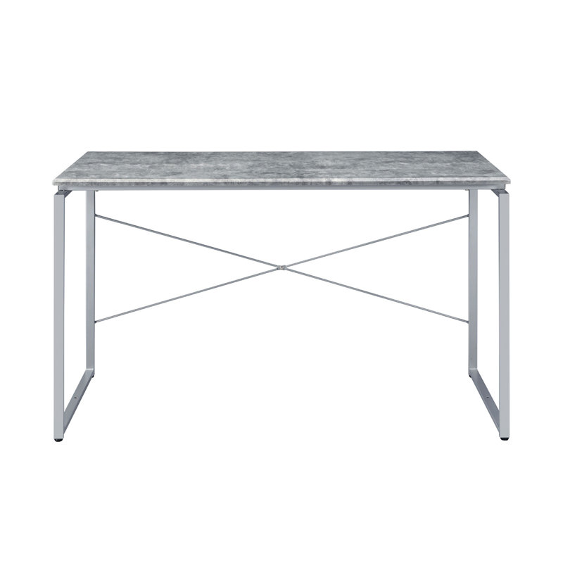 Top Rectangular Writing Desk, Silver