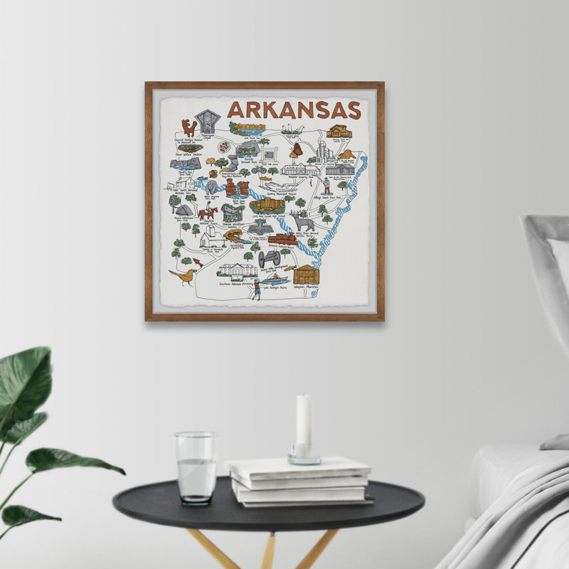 White Arkansas - Cadre photo, reproduction d'art sur papier, H 18 po x l 18 po x 1,5 po