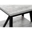 Table d'appoint contemporaine avec stratifié gris et base en métal noir pour une base moderne, optimisant l'espace idéal