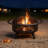 38inch Wood Burning Fire Pit With Spark Screen And Poker-1678613256