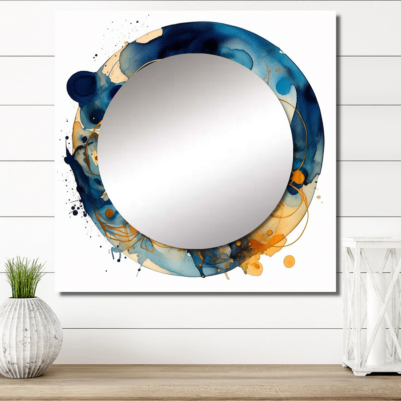 Meilynn - Miroir mural à encre liquide abstrait pour chambre à coucher, 29 po x 29 po