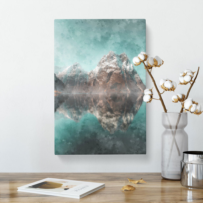 Mountain Reflections In Norway - Wrapped Canvas, 50cm H x 35cm W x 3cm D