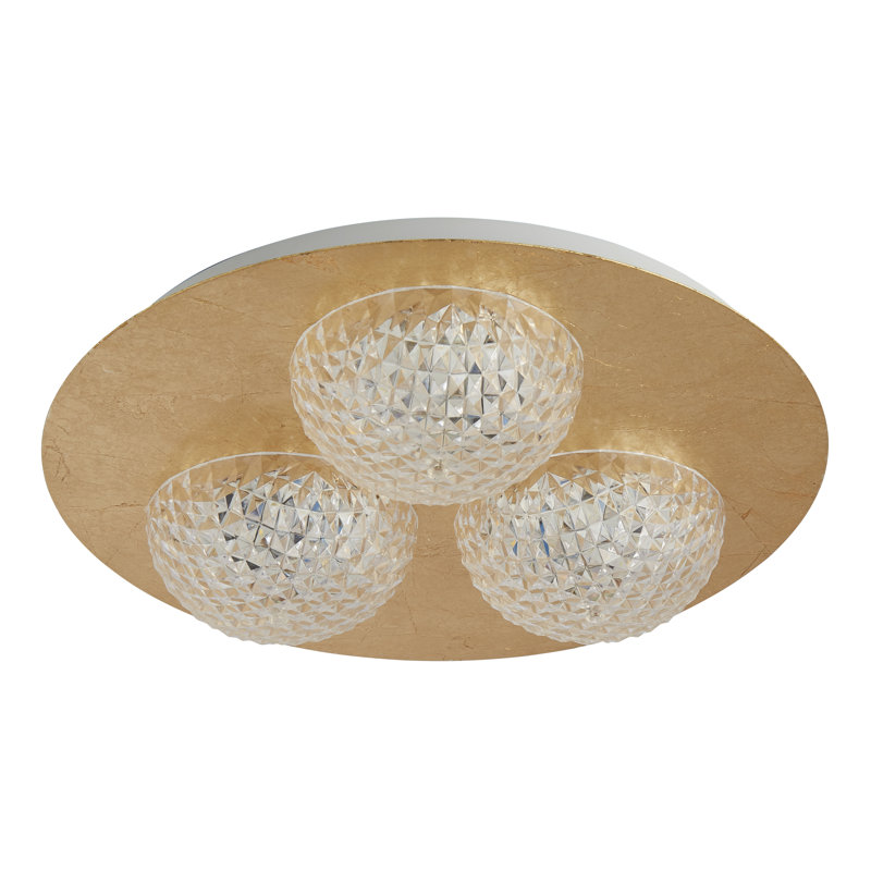 Anyelin Acrylic LED Flush Mount, Gold